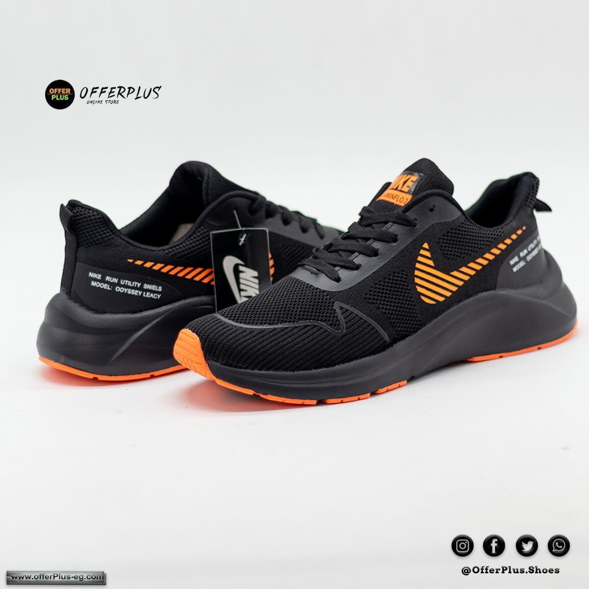Nike Running Sports Plus Size 2023-Black&Orange - الصورة 3