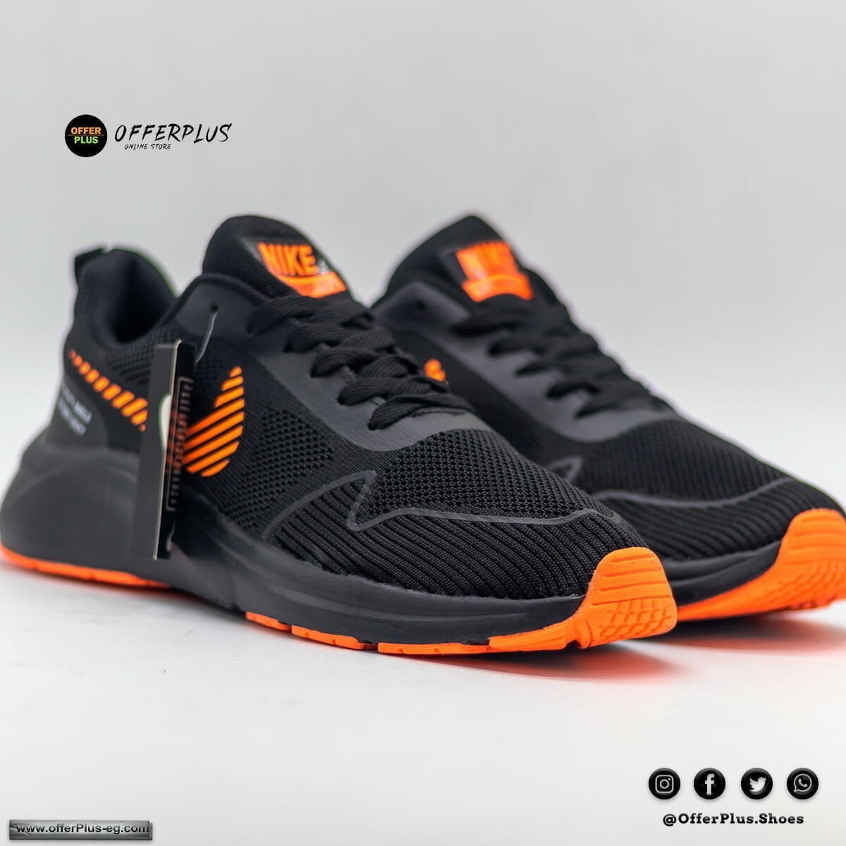 Nike Running Sports Plus Size 2023-Black&Orange - الصورة 2