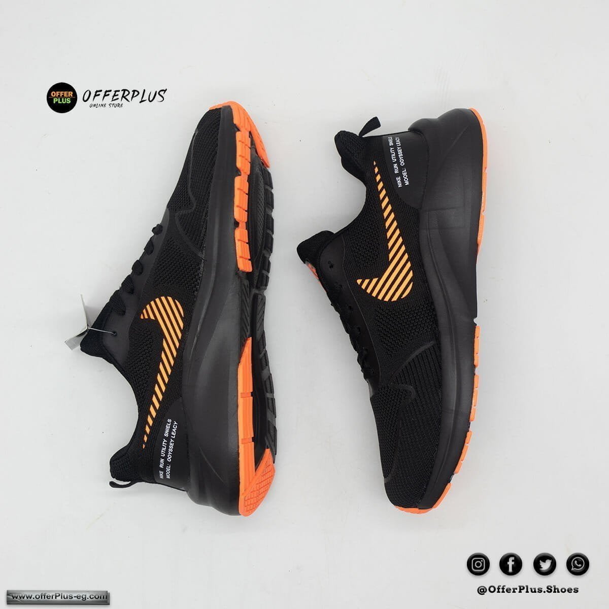 Nike Running Sports Plus Size 2023-Black&Orange - الصورة 4