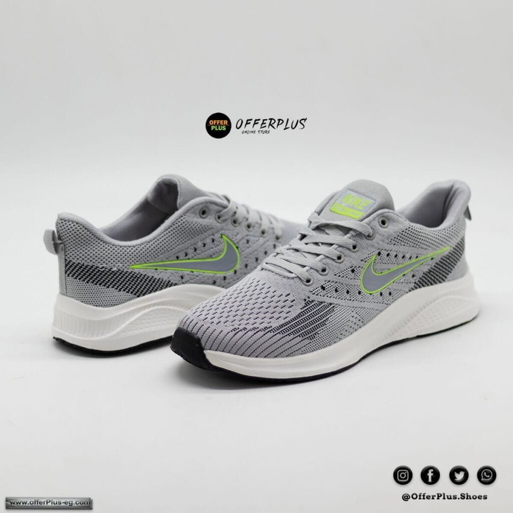 ⁦Nike Running Sports Plus Size 2023-Grey&White⁩ - الصورة ⁦3⁩