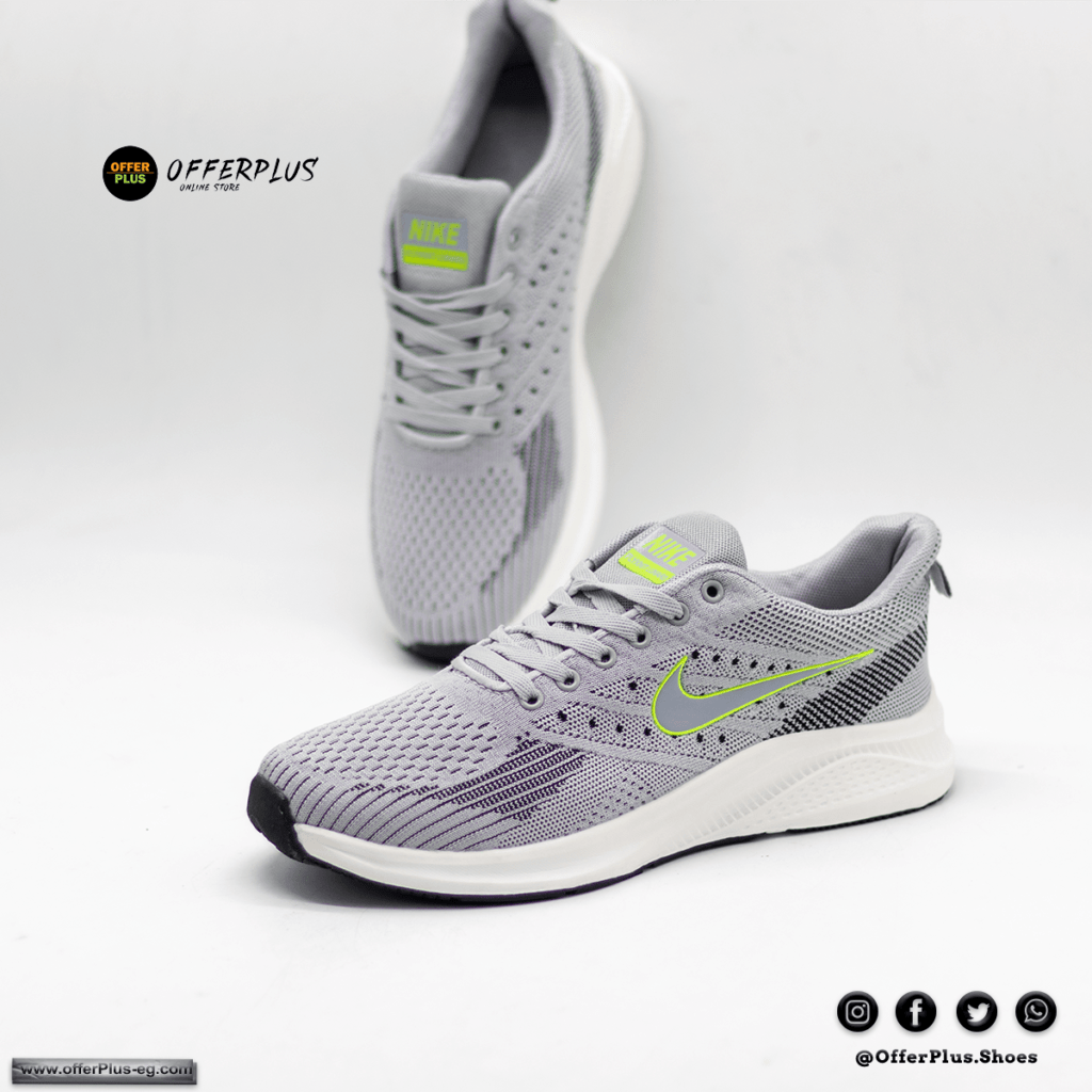 ⁦Nike Running Sports Plus Size 2023-Grey&White⁩ - الصورة ⁦2⁩
