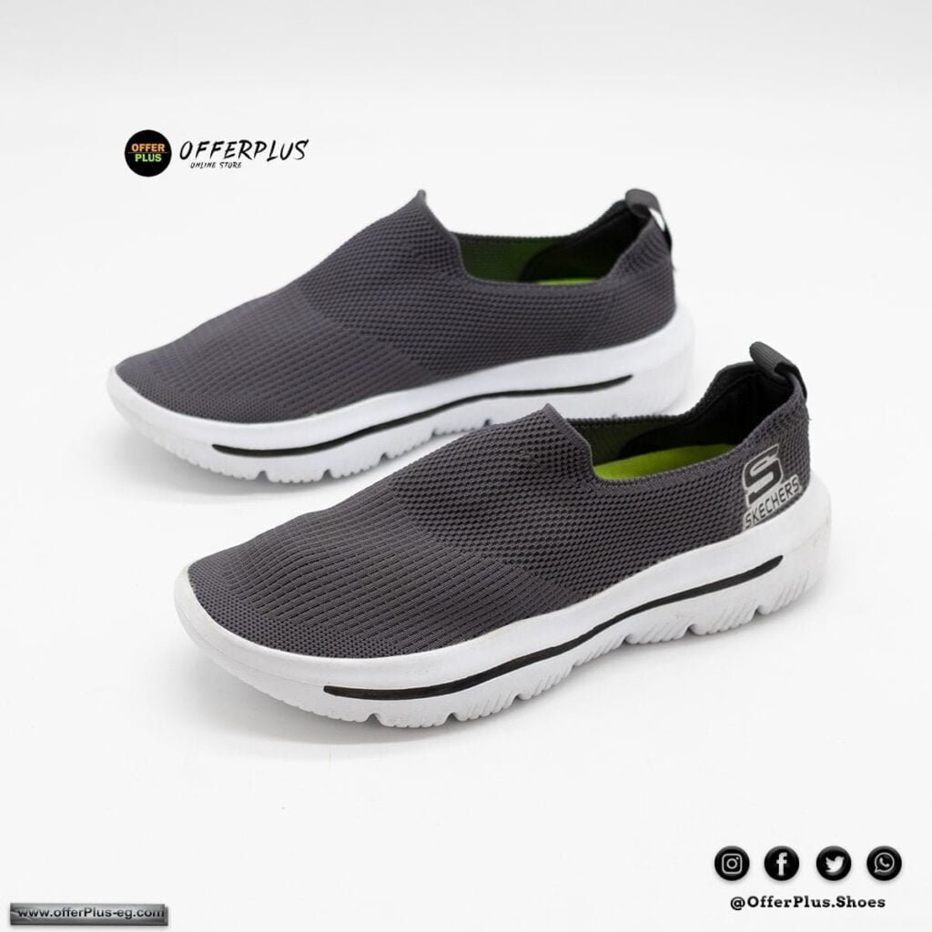 ⁦Skecher Goga Mat -grey&white⁩ - الصورة ⁦2⁩