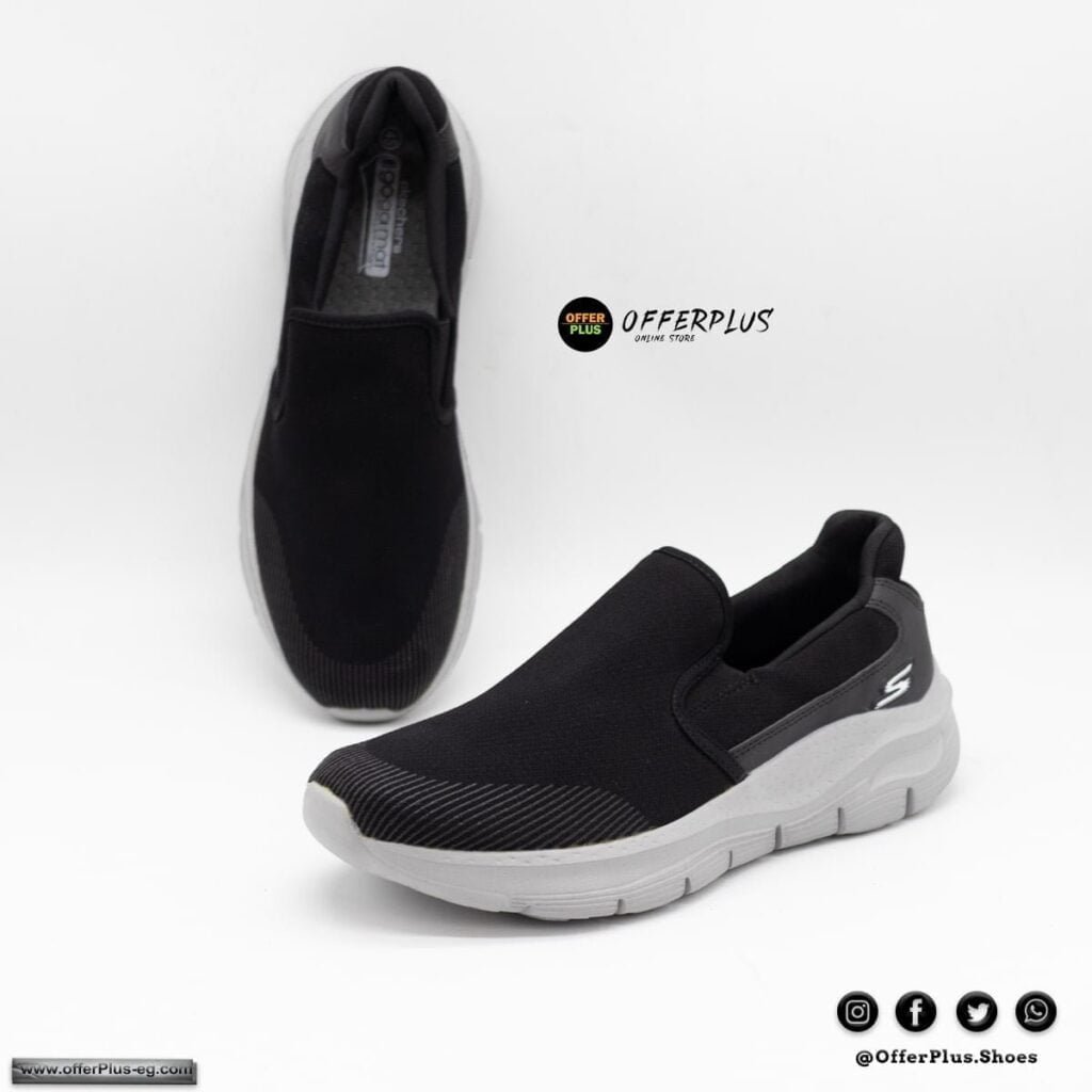 ⁦Skecher goga MAT Big size -black&grey⁩ - الصورة ⁦2⁩