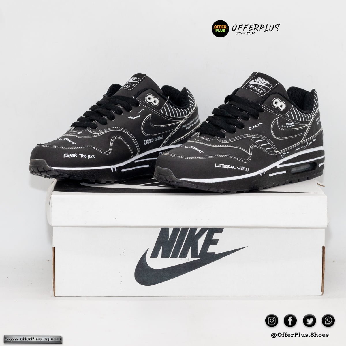 Nike Air Max 1 “Schematic” 2023 -Black - الصورة 3