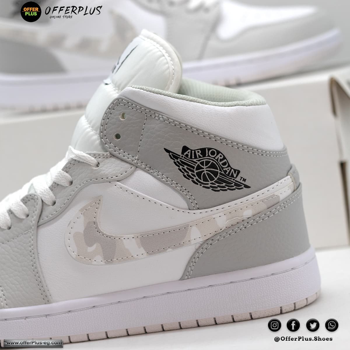 Nike Air Jordan Half Sneakers 2023 -White&Grey - الصورة 6