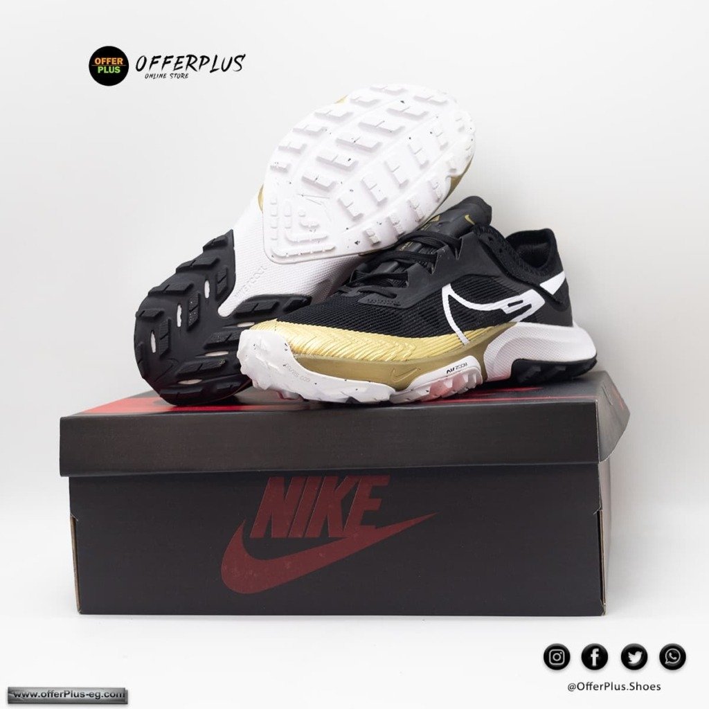 ⁦Nike Air Zoom Terra Kiger 8 Men's Running Shoes 2024 -Black$Gold⁩ - الصورة ⁦4⁩
