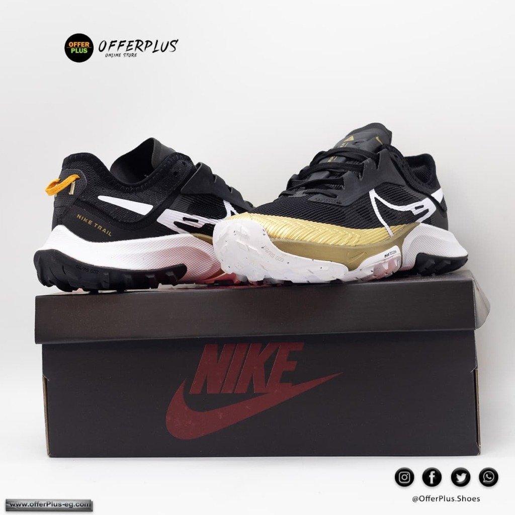 ⁦Nike Air Zoom Terra Kiger 8 Men's Running Shoes 2024 -Black$Gold⁩ - الصورة ⁦3⁩