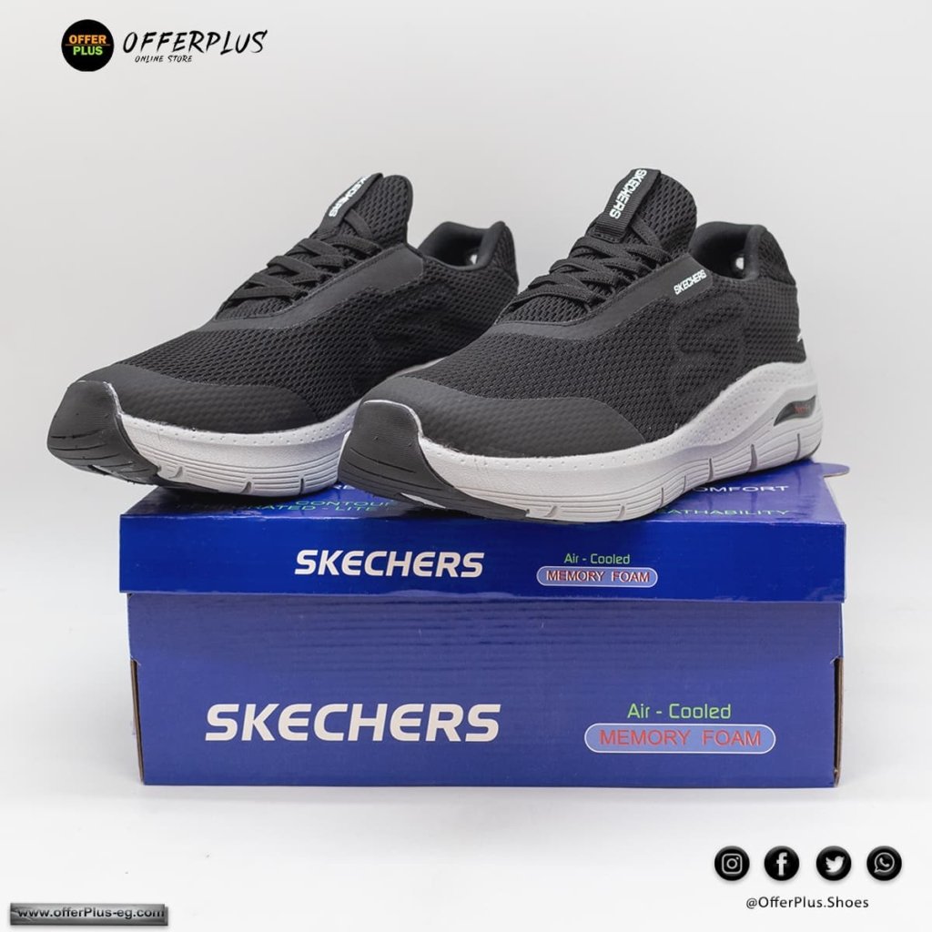 ⁦Skechers Arch Fit  Plus Size 2024 -Black&Grey⁩ - الصورة ⁦3⁩
