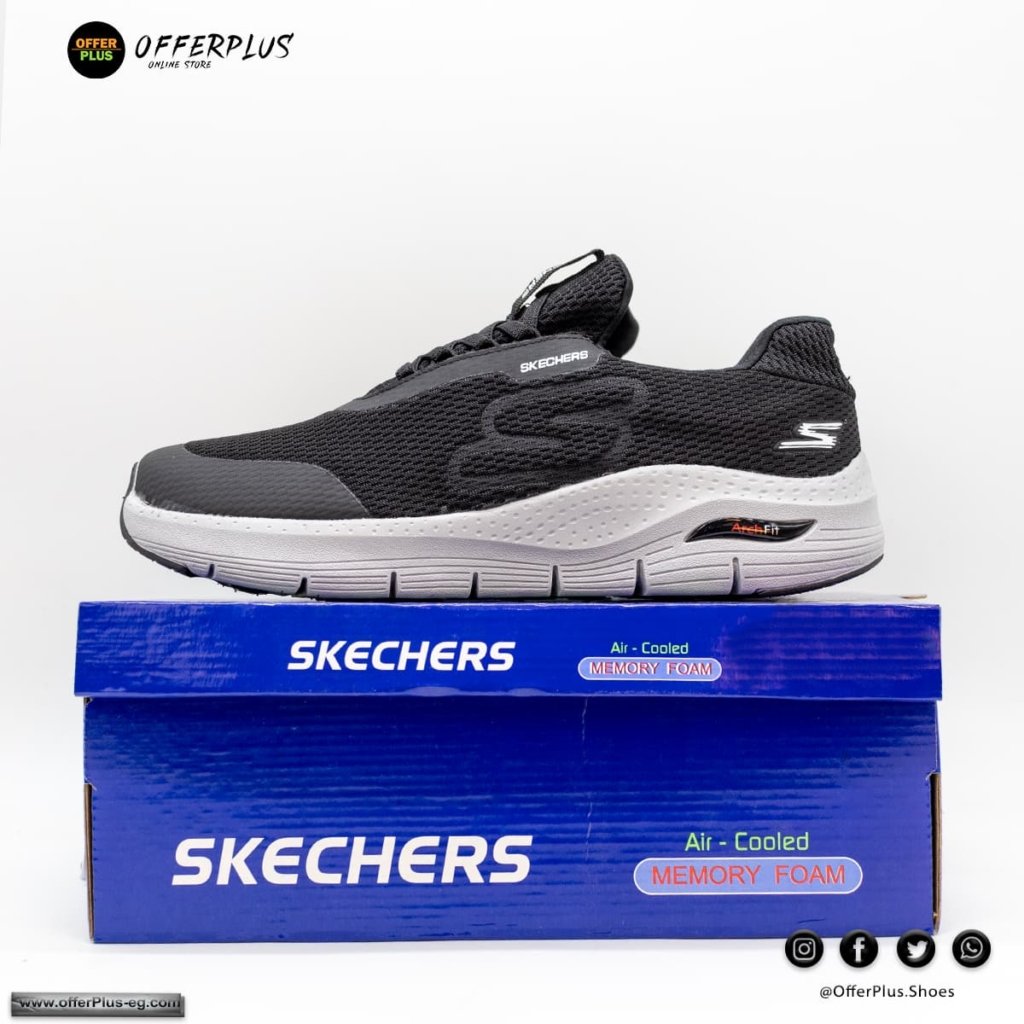 Skechers Arch Fit  Plus Size 2024 -Black&Grey