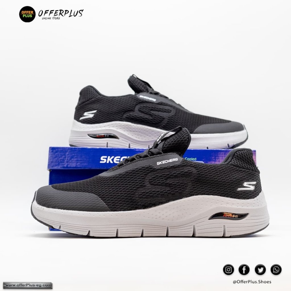 ⁦Skechers Arch Fit  Plus Size 2024 -Black&Grey⁩ - الصورة ⁦4⁩