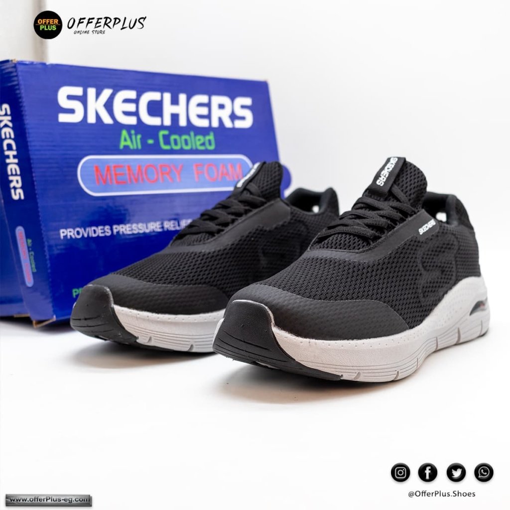 ⁦Skechers Arch Fit  Plus Size 2024 -Black&Grey⁩ - الصورة ⁦6⁩