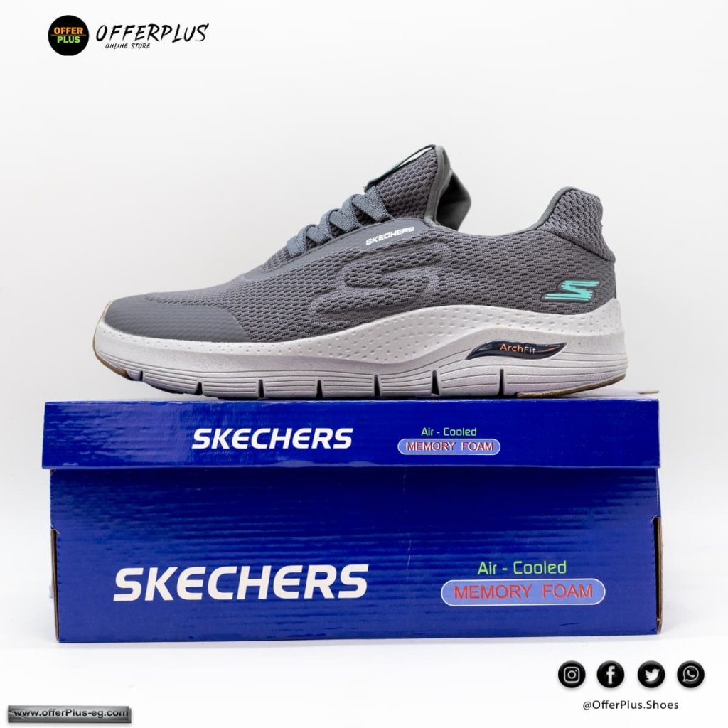 ⁦Skechers Arch Fit  Plus Size 2024 -Grey⁩ - الصورة ⁦3⁩