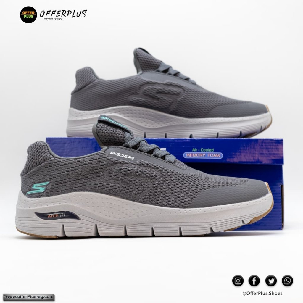 ⁦Skechers Arch Fit  Plus Size 2024 -Grey⁩ - الصورة ⁦4⁩