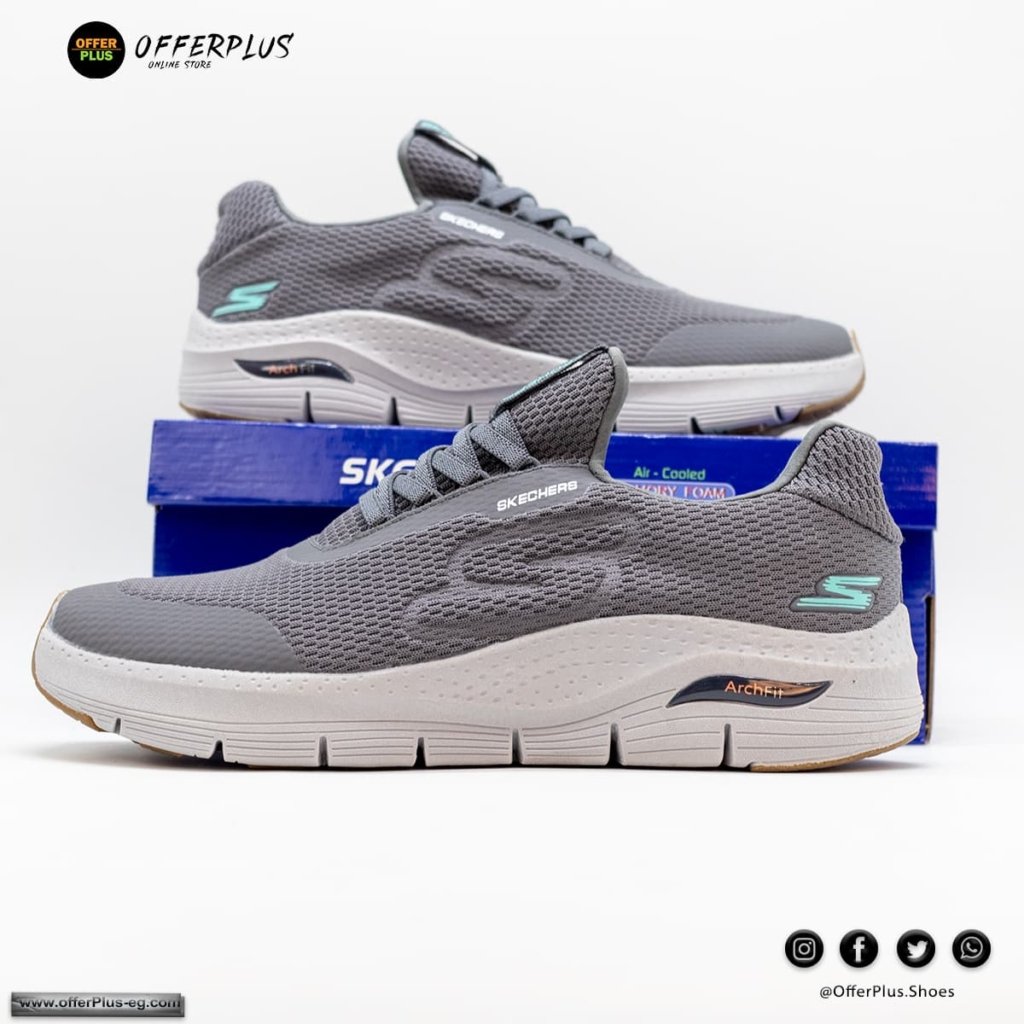⁦Skechers Arch Fit  Plus Size 2024 -Grey⁩ - الصورة ⁦5⁩