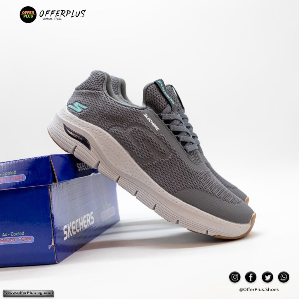 ⁦Skechers Arch Fit  Plus Size 2024 -Grey⁩ - الصورة ⁦6⁩