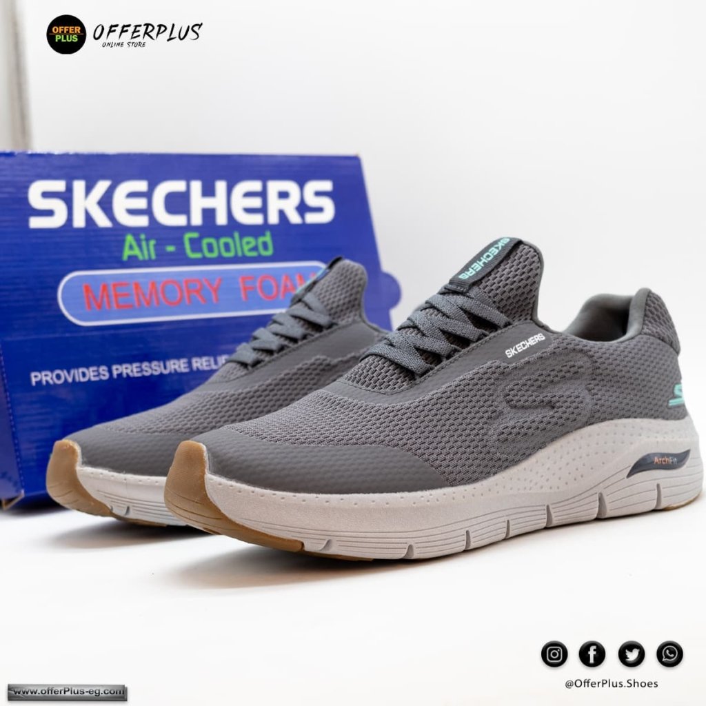 ⁦Skechers Arch Fit  Plus Size 2024 -Grey⁩ - الصورة ⁦7⁩