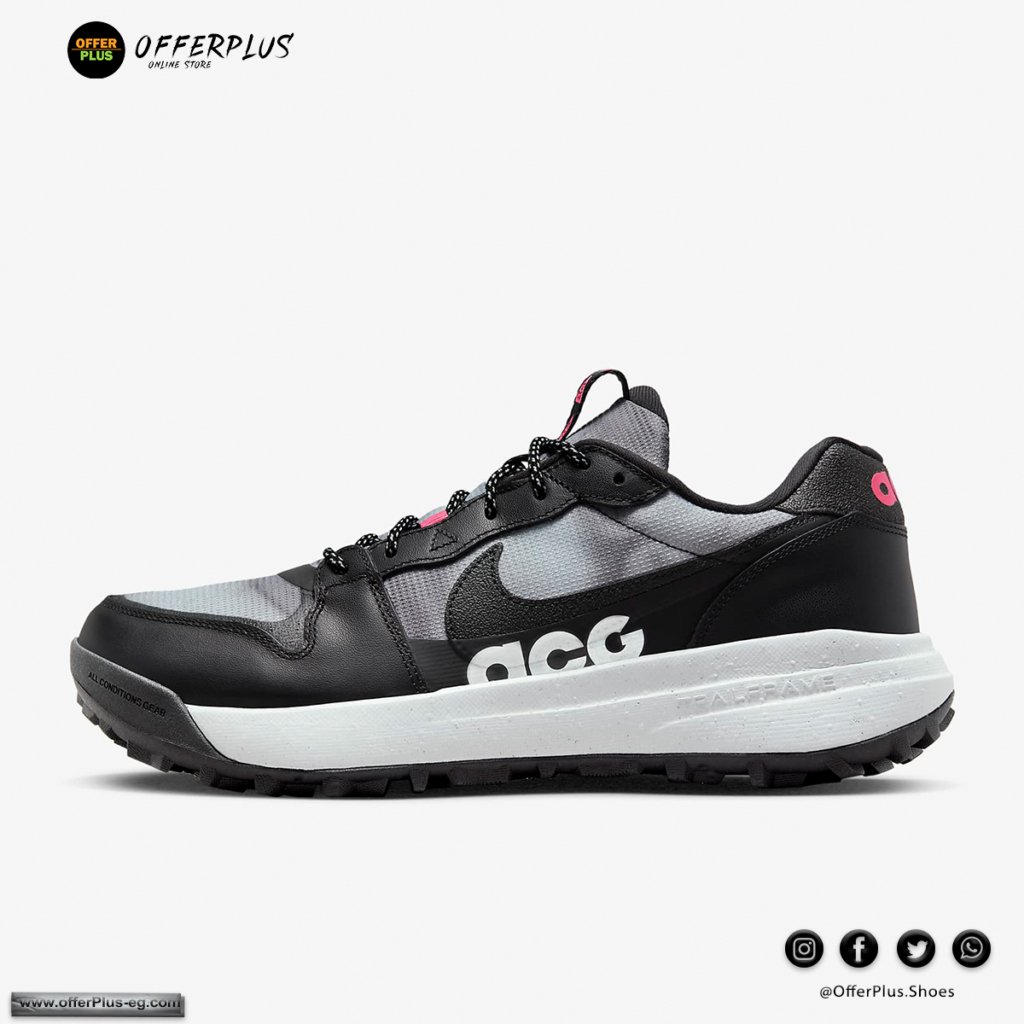 ⁦Nike ACG Lowcate Men's Shoes 2024 - Black&White&Pinq2⁩ - الصورة ⁦4⁩