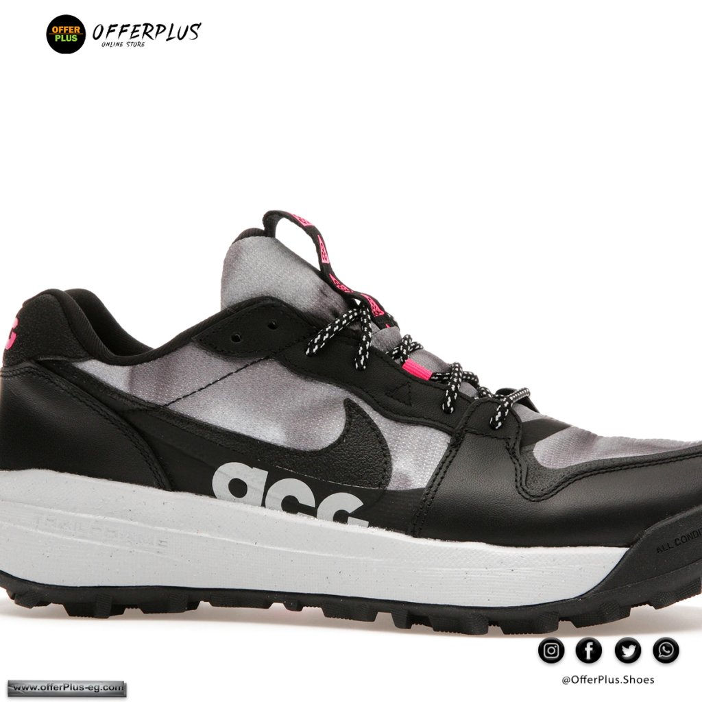 ⁦Nike ACG Lowcate Men's Shoes 2024 - Black&White&Pinq2⁩ - الصورة ⁦2⁩