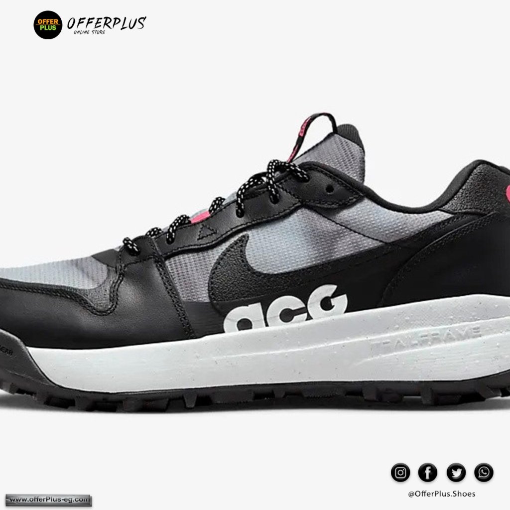 ⁦Nike ACG Lowcate Men's Shoes 2024 - Black&White&Pinq2⁩ - الصورة ⁦3⁩