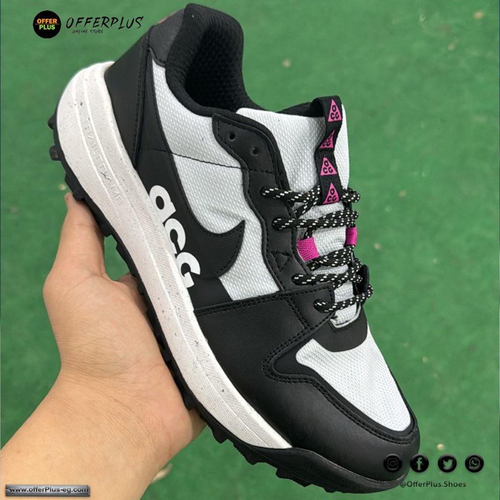 ⁦Nike ACG Lowcate Men's Shoes 2024 - Black&White&Pinq2⁩ - الصورة ⁦9⁩