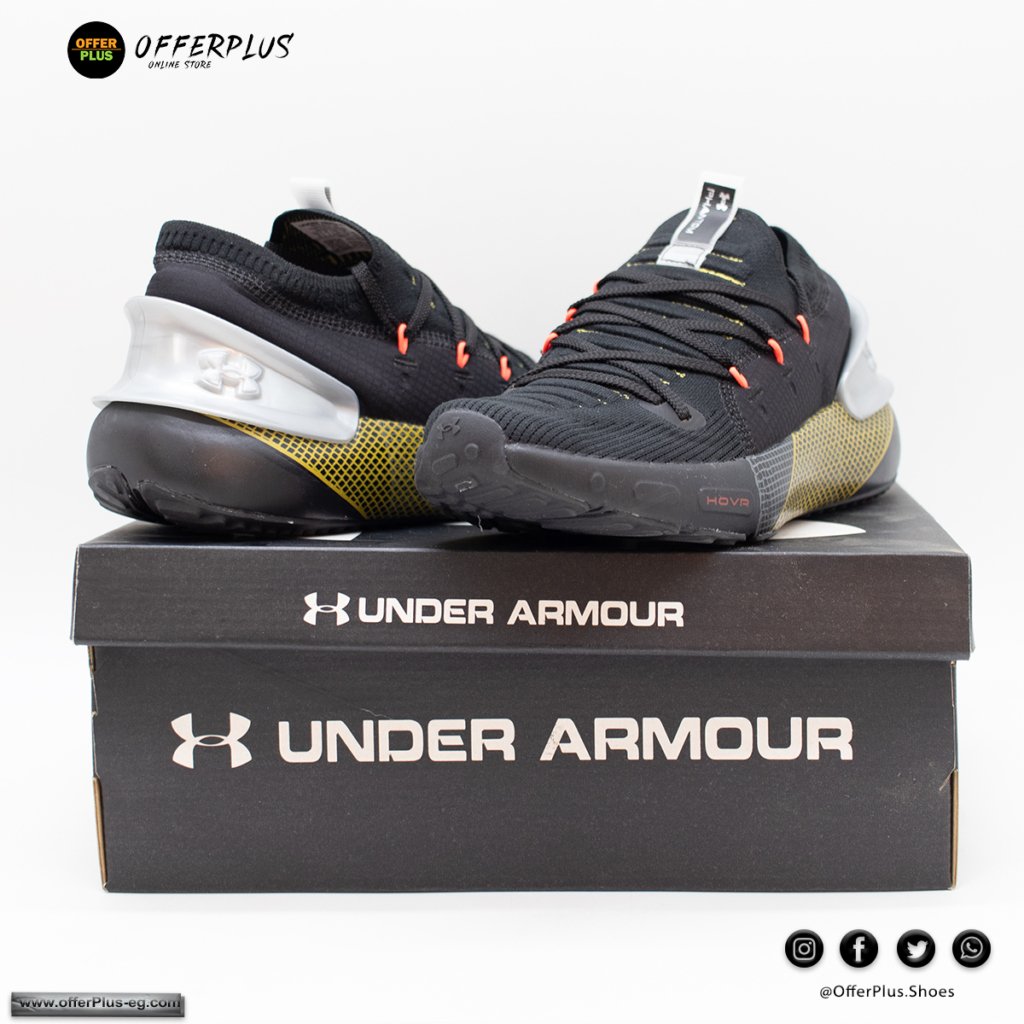⁦Under Armour Hovr Phantom 3_2024_Black-Green⁩ - الصورة ⁦2⁩