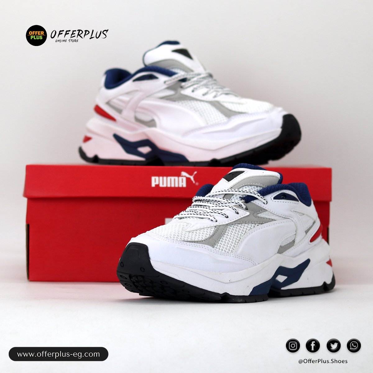 Puma Nano Odyssey Sneakers Shoes Casual 2025- White&Nevy - الصورة 2