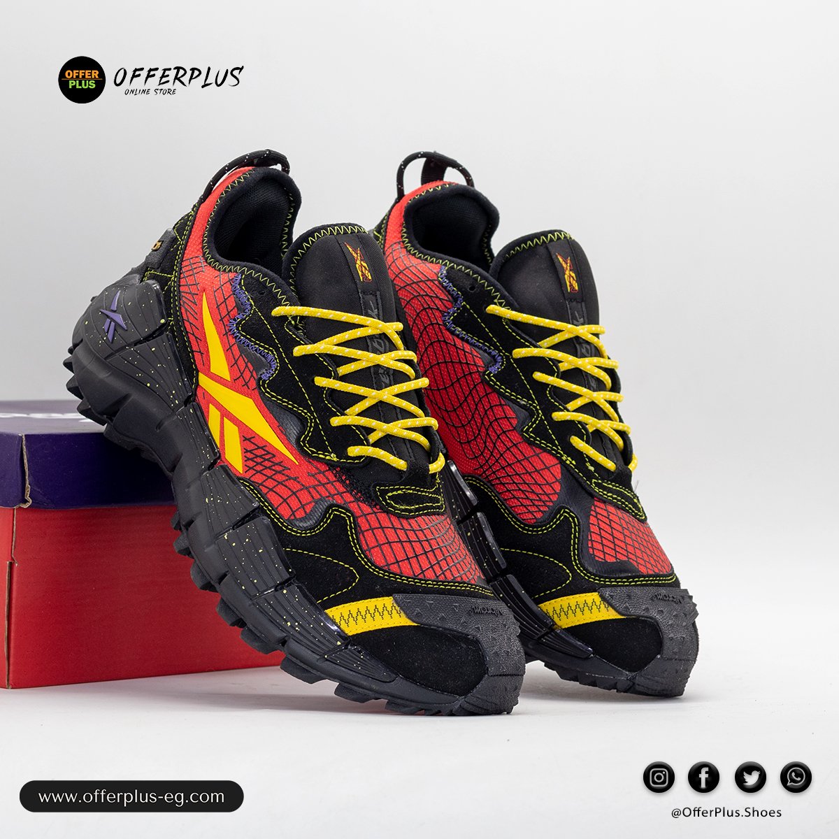 Reebok Zig Kinetica II Edge The Flintstones Mens 2025 -Red - الصورة 8