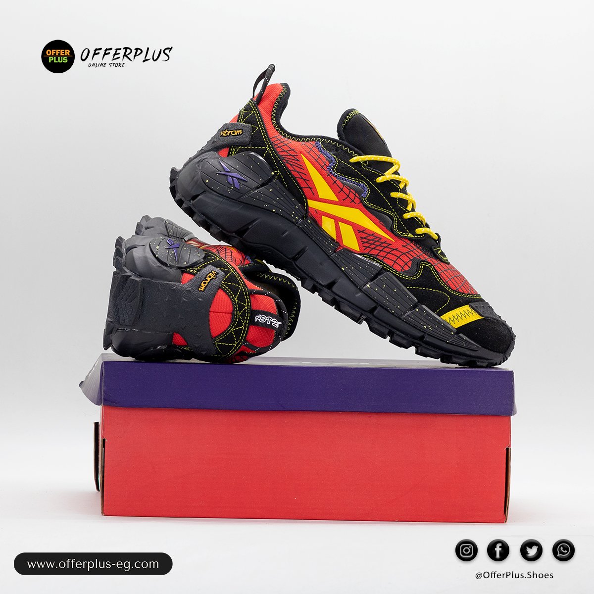 Reebok Zig Kinetica II Edge The Flintstones Mens 2025 -Red - الصورة 5