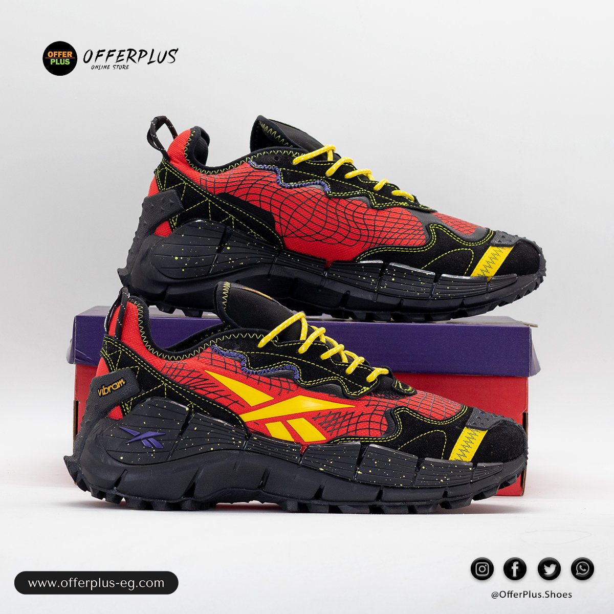 Reebok Zig Kinetica II Edge The Flintstones Mens 2025 -Red - الصورة 7