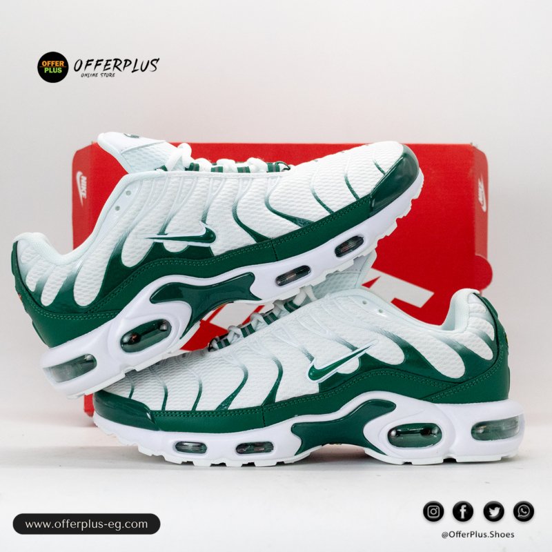 ⁦Nike Air Max Plus Tn 2025 Plus Size-White&Green⁩ - الصورة ⁦7⁩